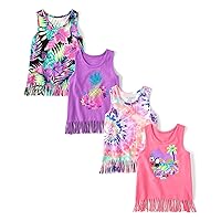The Children's Place Girls' Graphic Fringe Tank Tops