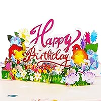 Ribbli Floral Birthday 3D Greeting Pop Up Card - Birthday Card,Happy Birthday,Flower Card, For Her,Women,Wife,Girl,Mom,Daughter | with Envelope