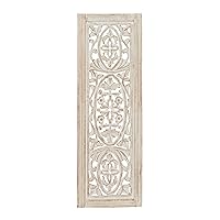 Mango Wood Floral Handmade Home Wall Decor Intricately Carved Arabesque Wall Sculpture, Wall Art 12