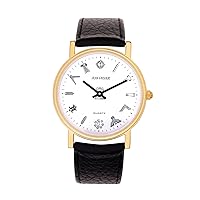 THE MASONIC COLLECTION - Men's Wrist Watch G207 - Comes with Gold Plated Case and Quartz Slimline Movement - A Useful Gift Accessory for Freemason Men