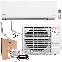 Goodman 18,000 BTU 18 SEER2 Ductless Mini Split Inverter Heat Pump System with Maxwell 15-ft Installation Kit and Wall Mounting Bracket (230v)