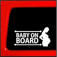 | Baby On Board | Pregnant Mother Bumper Sticker Decal for Car, Truck, Window, Laptop | 3.6