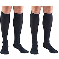 Truform Compression 20-30 mmHg Knee High Dress Style Socks Navy, Large, 2 Count