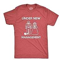 Mens Under New Management Funny Wedding Bachelor Party Novelty Tee for Guys