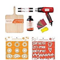 SCORCH MARKER Advance Bundle Includes 2 SMPROS, 1500W Heat Gun, 10 Wood Rounds, 2 Vinyl Stencil Packs, Sanding Kit & Wood Finish - Give Your Creation Life with a Start to Finish, DIY Crafting Pack!