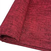 Thick Linen Type Upholstery Fabric by The Yard, for Sofa Chair Slipcover Material (Dark red, (57x 36 inch))