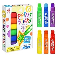 TBC The Best Crafts Paint Sticks, 6 Classic Colors, Washable, Non- Toxic, Tempera Paint Sticks for Kids and Student(6 Colors)