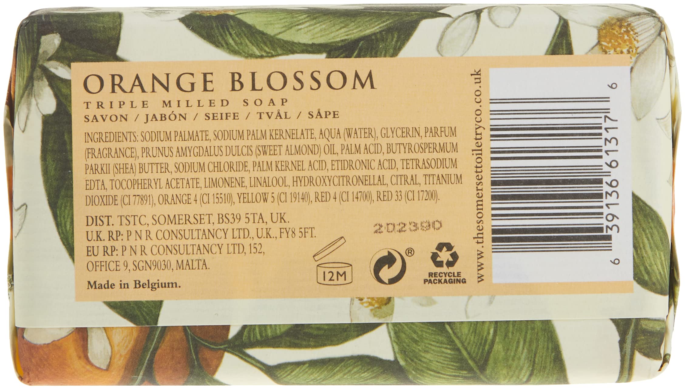 AAA Floral - Triple-Milled Luxury Soap Bar - Orange Blossom - 200 g / 7 oz (SLS and Paraben Free)