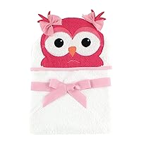 Hudson Baby Unisex Baby Cotton Animal Face Hooded Towel, Cutesy Owl, One Size
