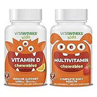 Kids Vitamin D3 1000 IU Chewables + Multivitamin Chewables Bundle