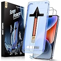 MAGIC JOHN 2 Pack for iPhone 13/14& iPhone 13 Pro 6.1 inch Tempered Glass Screen Protector, Auto Dust-Elimination, Bubble Free, HD Clear, Easy Installation