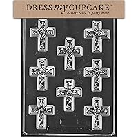 Dress My Cupcake Chocolate Candy Mold, Small Easter Cross with Swirl