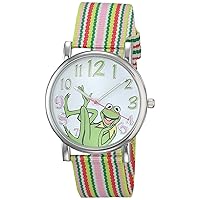 Muppets Women's MU1010 Kermit the Frog Dial Multi-Color Watch with Fabric Strap