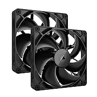 CORSAIR iCUE Link RX140 140mm PWM Fans with iCUE Link System Hub - Magnetic Dome Bearing - Dual Pack - Black