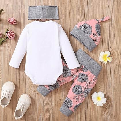 Yvowming Newborn Baby Girl Clothes Infant Baby Ruffle Romper +Pants + Headband Toddler Girl Outfits Set