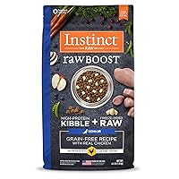 Instinct Raw Boost Senior Grain Free Recipe with Real Chicken Natural Dry Dog Food, 4 lb. Bag