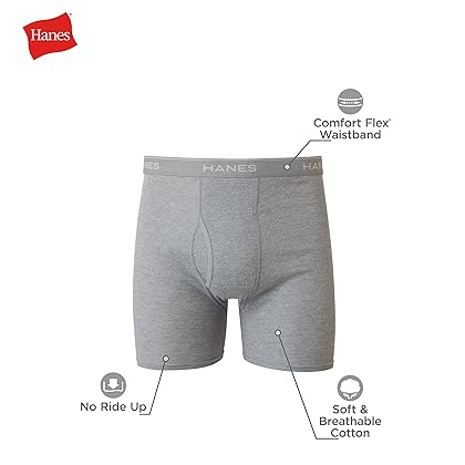 Hanes Ultimate Men's 4-Pack FreshIQ Tagless Cotton Boxer with ComfortFlex Waistband Briefs