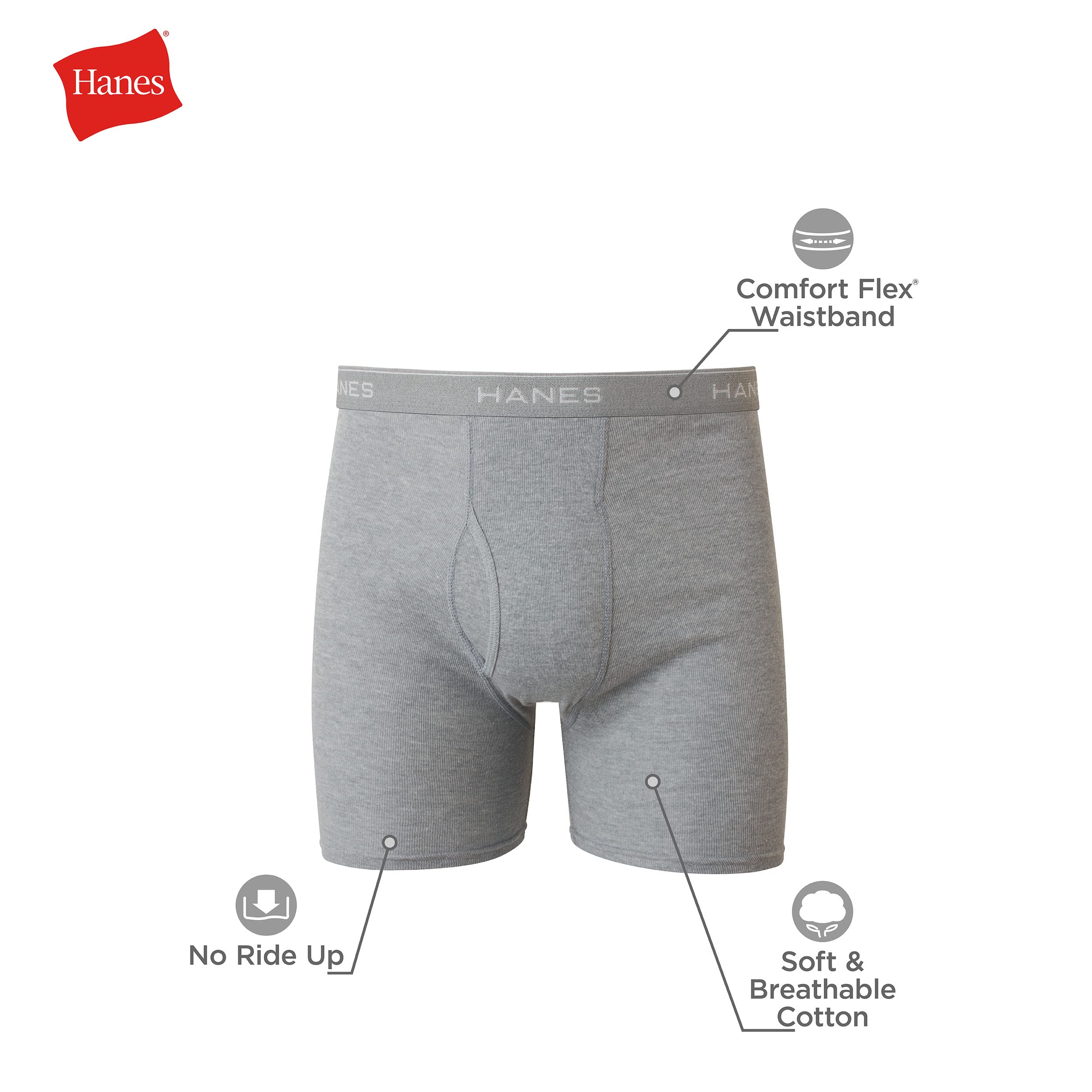Hanes Ultimate Men's 4-Pack FreshIQ Tagless Cotton Boxer with ComfortFlex Waistband Briefs
