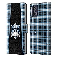 Head Case Designs Officially Licensed Glasgow Warriors Tartan Logo 2 Leather Book Wallet Case Cover Compatible with Motorola Moto G73 5G