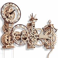 WOODEN.CITY Steampunk Mechanical Clock Making Kit - Decorative Wall Clocks 3D Wooden Puzzles for Adults - Wooden Clock Kit - Wooden Clock Puzzle Model Kits for Adults - Decorative Clocks for Walls