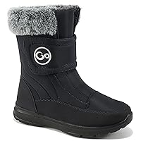 Almusen Snow Boots for Womens Winter Shoes: Warm Fur Lining Mid Calf Boots Women Anti Slip Waterproof Hook Loop Comfortable Outdoor Boot
