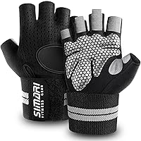 SIMARI Breathable Workout Gloves for Men and Women, Padded Weight Lifting Gloves with Wrist Support, Full Palm Protection, Great Grip for Gym Training, Fitness, Weightlifting, Exercise