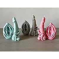 Penis and Vagina Sexual Set, Vagina Candle, Penis Candle, Dick Candle, Vulva Pussy Yoni Candle, Stag Gift, Hen Gift, Best Selling Candles (Pink, LAVENDER)