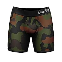 Crazy Dog T-Shirts Funny Fishing and Hunting Boxers for Men Sarcastic Deer Hunting and Fishing Joke Underwear for Guys