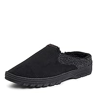 Dearfoams Men's Breathable Perforated Microsuede Clog Slipper