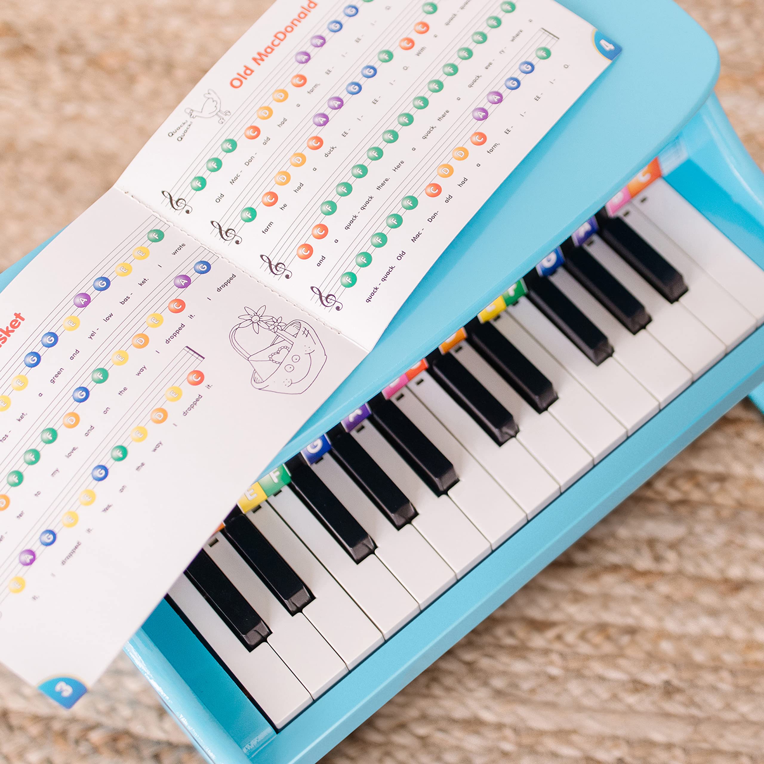 Melissa & Doug Learn-to-Play Piano With 25 Keys and Color-Coded Songbook - Blue - Toy Piano For Baby, Kids Piano Toy, Toddler Piano Toys For Ages 3+