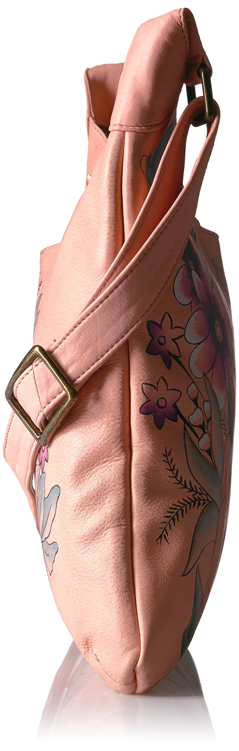 Anna by Anuschka Women's V Top Multi-compartment Crossbody Cross Body Handbag, Vintage Garden, One Size US