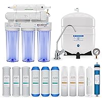 5 Stage 100 GPD (Gallon Per Day) RO (Reverse Osmosis) Standard Water Filtration System - Under-Sink/Wall Mount (Clear, with Tank & Faucet-B) - Model: RO-5C6