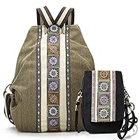 Goodhan Backpack Purse for Women and Canvas Crossbody Bag for Cellphone，2 Pack