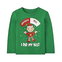 The Children's Place baby boys I Did My Best Elf Graphic Long Sleeve T Shirt