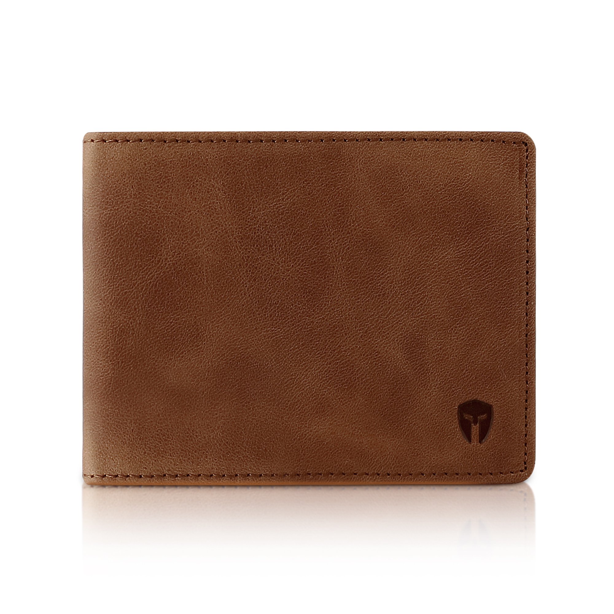 Bryker Hyde 2 ID Window RFID Wallet for Men, Bifold Side Flip, Extra Capacity Travel Wallet (Brown - Distressed Leather)
