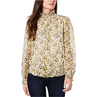 Vince Camuto Womens Smocked Pullover Blouse