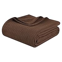 Diamond Weave Blanket, 100% Cotton Cover for Home, Couch, Bed, Soft, Warm Blankets, Boho Aesthetic, Comfy, Cozy, and Cute Covers, Decorative Bedding Essentials, Full/Queen, Chocolate