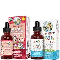 USDA Organic Cocomelon Multivitamin & Multimineral with Iron for Toddlers & Infant & Toddler Omega-3 Liquid Drops Bundle by MaryRuth's | Immune Support | Cognitive Function | Healthy Development
