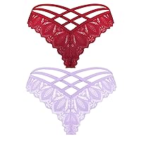 Avidlove Cute Cheeky Panties for Women Burgundy and Purple(XX-Large)