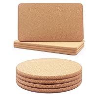 4 Pcs Rectangle High Density Thick Cork Trivets for Hot Dishes & 4 Pcs Double Layers Hard High Density Thick Cork Trivets for Hot Dishes