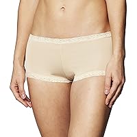 Maidenform Women's One Fab Fit Boyshorts, Low-Rise Fit Microfiber Boyshort Panties with Lace