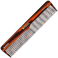 Kent 16T Double Tooth Hair Dressing Table Comb, Fine and Wide Tooth Dresser Comb For Hair, Beard and Mustache, Coarse and Hair Styling Grooming for Men, Women and Kids. Made in England