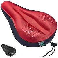 Zacro Bike Seat Cushion - Padded Gel Bike Seat Cover for Men & Women, Extra Padding Bicycle Saddle fit with Peloton/Spin Stationary Exercise/Mountain Road Cycling Bike
