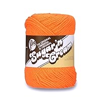 Lily 10200101628 Sugar 'N Cream The Original Solid Yarn, 2.5oz, Medium 4 Gauge, 100% Cotton - Hot Orange - Machine Wash & Dry