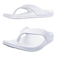 NUUSOL Unisex Cascade Flip Flops; Non-Slip Hiking/Plantar Fasciitis Footwear; Soft Cushion, Lightweight, Arch Support & Textured Footbed, XX-Large (13 Women/12 Men) White Water