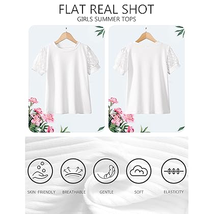 Girls Shirts Summer Kids Lace Hollow Short Sleeve Tops Girls Fashion Shirt Cute T-Shirt Tops