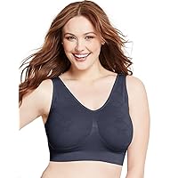JUST MY SIZE Hanes Women's Seamless Bralette, Pure Comfort Light Support Pullover Bra, Plus Sizes