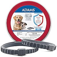 Adams Flea & Tick Collar for Dogs & Puppies | 2 Pack | 12 Month Protection | Adjustable One Size | Kills Fleas, Ticks & Repels Mosquitoes | Excluding California