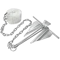 Extreme Max 3006.6717 Complete Slip Ring Anchor Kit with Rope / Anchor Chain / Shackle - #7 / 4.5 lbs.
