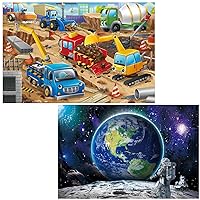 Jumbo Floor Puzzle for Kids Construction Site Earth Jigsaw Large Puzzles 48 Piece Ages 3-6 for Toddler Children Learning Preschool Educational Intellectual Development Toys 4-8 Years Old Gift